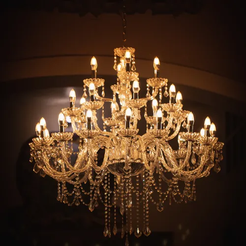Versailles 12 Kollu Mumlu Kristal Avize